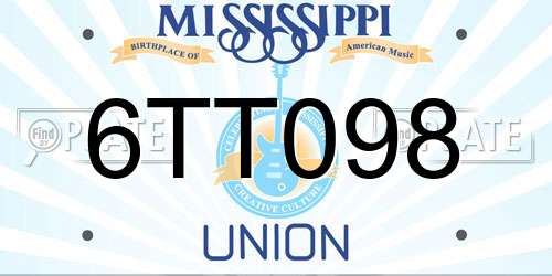 6TT098 Mississippi License Plate