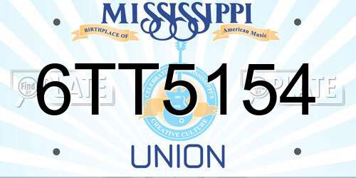 6TT5154 Mississippi License Plate