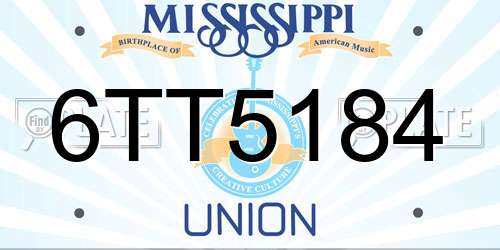 6TT5184 Mississippi License Plate