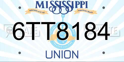 6TT8184 Mississippi License Plate