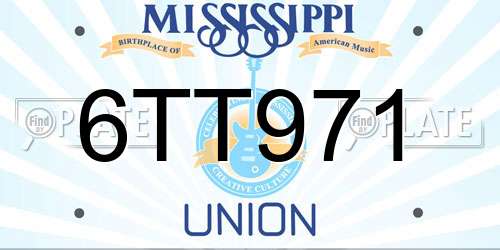 6TT971 Mississippi License Plate