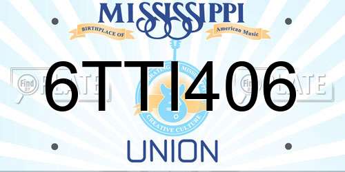 6TTI406 Mississippi License Plate
