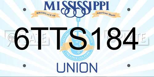 6TTS184 Mississippi License Plate