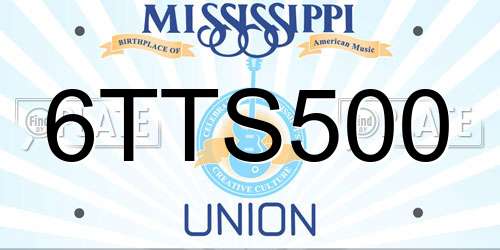 6TTS500 Mississippi License Plate