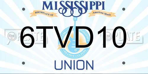 6TVD10 Mississippi License Plate