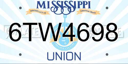 6TW4698 Mississippi License Plate