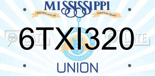 6TXI320 Mississippi License Plate