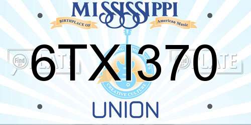 6TXI370 Mississippi License Plate