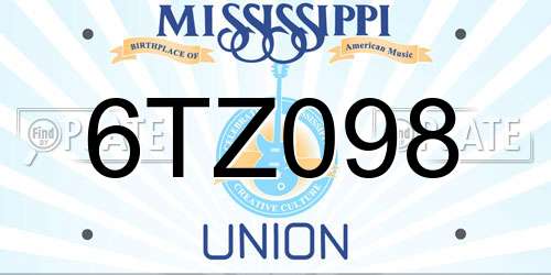 6TZ098 Mississippi License Plate