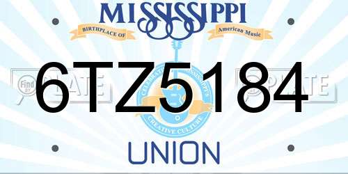 6TZ5184 Mississippi License Plate
