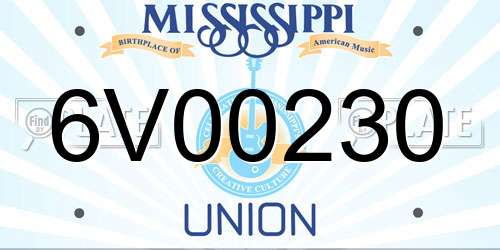 6V00230 Mississippi License Plate