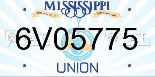 6V05775 Mississippi License Plate