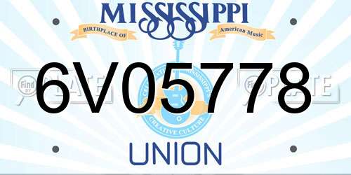 6V05778 Mississippi License Plate