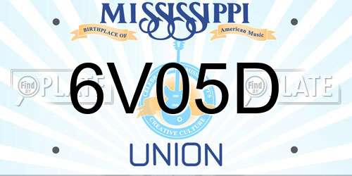 6V05D Mississippi License Plate