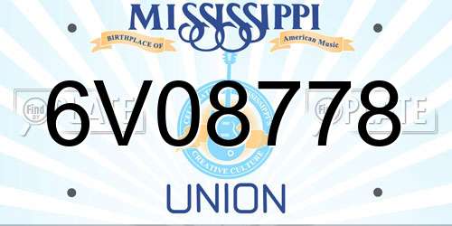 6V08778 Mississippi License Plate