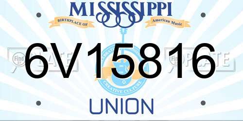 6V15816 Mississippi License Plate