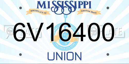 6V16400 Mississippi License Plate