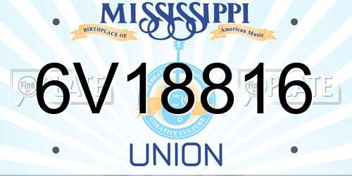 6V18816 Mississippi License Plate