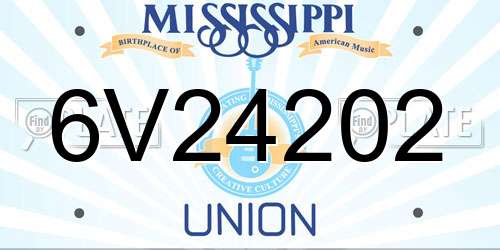 6V24202 Mississippi License Plate