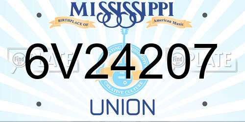 6V24207 Mississippi License Plate