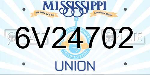 6V24702 Mississippi License Plate