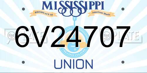 6V24707 Mississippi License Plate