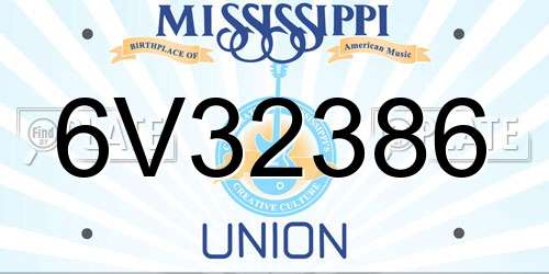 6V32386 Mississippi License Plate