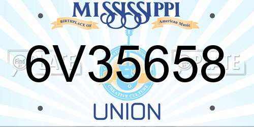 6V35658 Mississippi License Plate