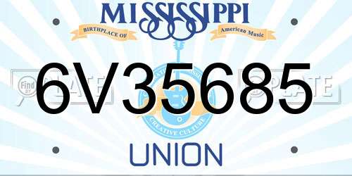 6V35685 Mississippi License Plate