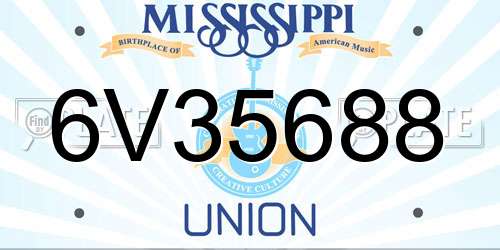 6V35688 Mississippi License Plate