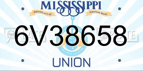 6V38658 Mississippi License Plate