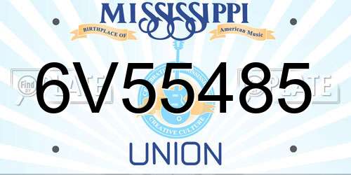 6V55485 Mississippi License Plate