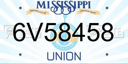 6V58458 Mississippi License Plate