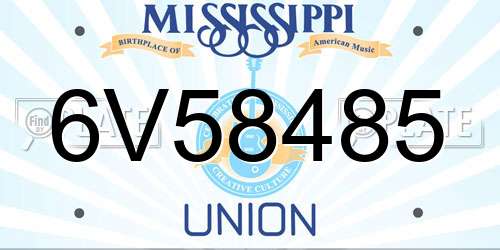 6V58485 Mississippi License Plate