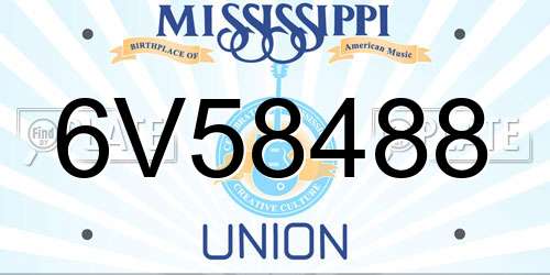 6V58488 Mississippi License Plate