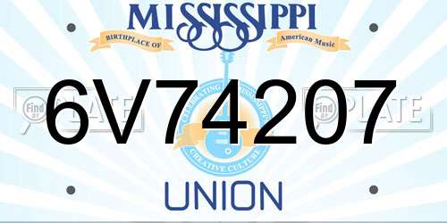6V74207 Mississippi License Plate