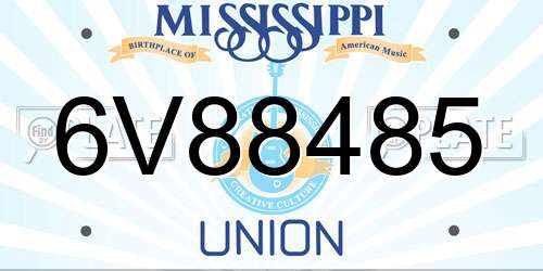 6V88485 Mississippi License Plate