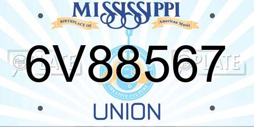 6V88567 Mississippi License Plate