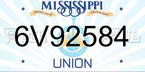 6V92584 Mississippi License Plate