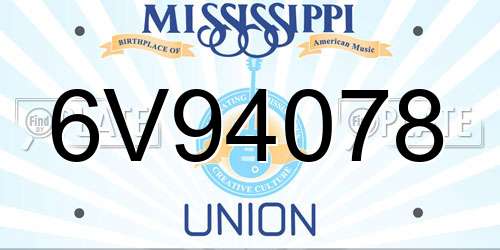 6V94078 Mississippi License Plate