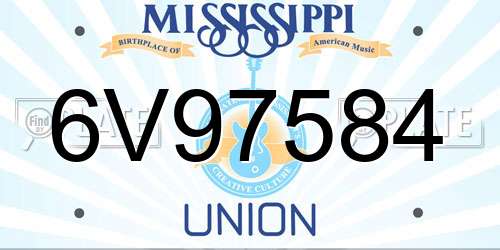 6V97584 Mississippi License Plate