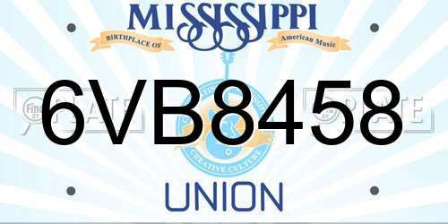 6VB8458 Mississippi License Plate