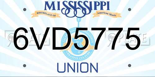6VD5775 Mississippi License Plate