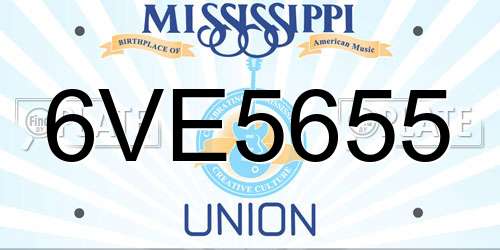 6VE5655 Mississippi License Plate