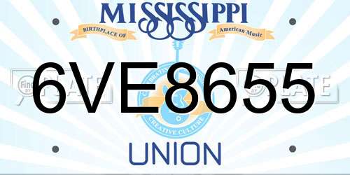 6VE8655 Mississippi License Plate