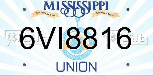 6VI8816 Mississippi License Plate