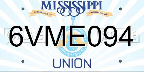 6VME094 Mississippi License Plate