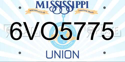 6VO5775 Mississippi License Plate