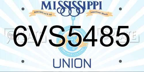6VS5485 Mississippi License Plate