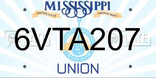 6VTA207 Mississippi License Plate
